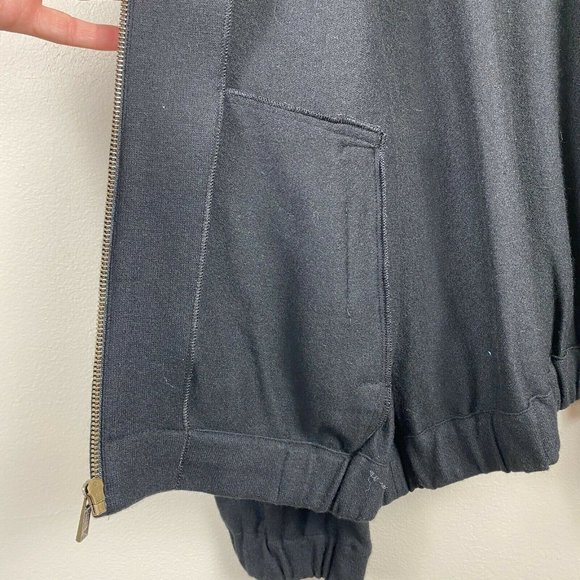 Banana Republic Jacket XL Black Wool Blend Lightweight Full Zip Stretch - Picture 8 of 10